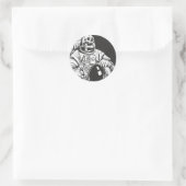 Astronaut Skeleton Spooky Skull Runder Aufkleber (Tasche)