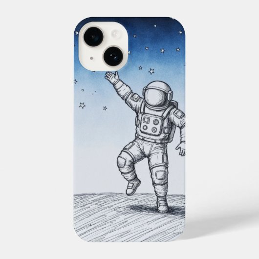 Astronaut sketch phonecase  iPhone hülle (Rückseite)