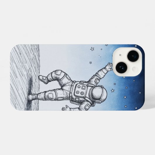 Astronaut sketch phonecase  iPhone hülle (Rückseite (Horizontal))