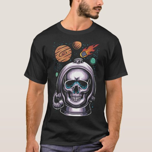 Astronaut Skull Helm Space T-Shirt (Vorderseite)