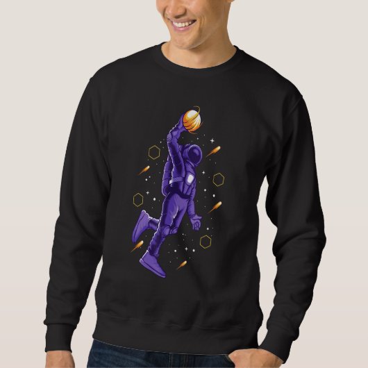 Astronaut Slam Dunking ist aus dieser Welt Sweatshirt (Vorderseite)