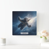 Astronaut Sloth Space Surreal Animal Personalized  Quadratische Wanduhr (Zuhause)