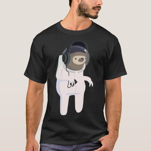 Astronaut Sloth Sticker T-Shirt (Vorderseite)