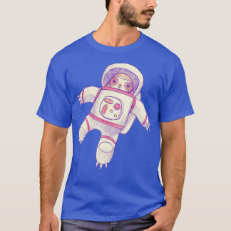 Astronaut Sloth Zeichnend T-Shirt