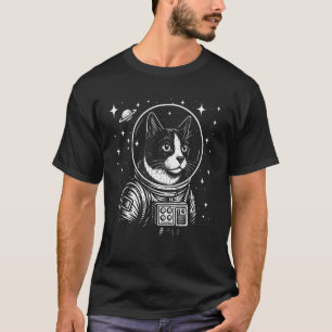 Astronaut Smoking Cat Weltraum Galaxy Katzenliebha T-Shirt