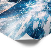Astronaut Snowboarding Through Space Fotodruck (Ecke)