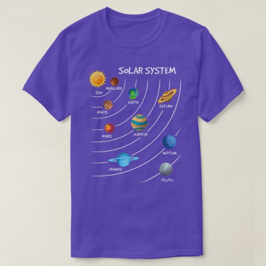 Astronaut Solar Planet System Space Astronomo Eplo T-Shirt (Design vorne)