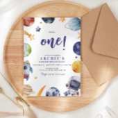 Astronaut Space 1. Reise um die Sonne zum Geburtst Einladung