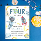 Astronaut Space 4. Geburtstag Einladung