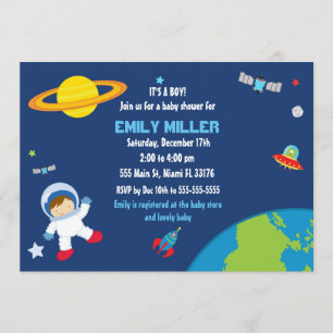 Astronaut Space Baby Dusche Einladung