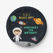 Astronaut Space Birthday Paper - Cosmic Party  Pappteller (Vorderseite)