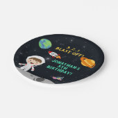 Astronaut Space Birthday Paper - Cosmic Party  Pappteller (Schrägansicht)