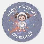 Astronaut Space Birthday Sticker (Vorderseite)