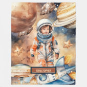 Astronaut Space Blanket Planets Galaxy Bestes Gesc Fleecedecke (Vorderseite)