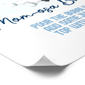 Astronaut Space Blue Gold Baby Dusche Mama osa Bar Poster (Ecke)