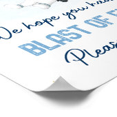 Astronaut Space Blue Gold Blase Spaß für Unterschr Poster (Ecke)