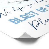 Astronaut Space Blue Gold Blase Spaß für Unterschr Poster (Ecke)