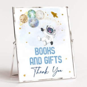 Astronaut Space Blue Gold Bücher & Geschenke Zeich Poster