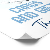 Astronaut Space Blue Gold Cards & Gifts Zeichen Poster (Ecke)