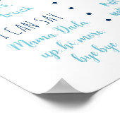 Astronaut Space Blue Gold erster Geburtstag Meilen Poster (Ecke)