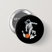 Astronaut Space Bowling Cool Astronaut Bowling Lov Button (Vorne & Hinten)