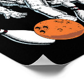 Astronaut Space Bowling Cool Astronaut Bowling Lov Poster (Ecke)