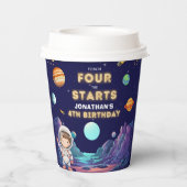 Astronaut Space Boy 4th Birthday  Pappbecher (Rückseite)