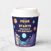 Astronaut Space Boy 4th Birthday  Pappbecher (Vorderseite)