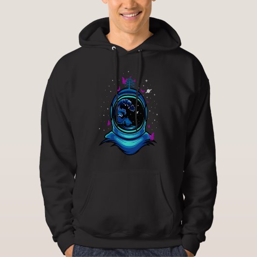 Astronaut Space Butterflies Astronauts Helmet Cos Hoodie (Vorderseite)
