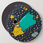 Astronaut Space Cartoon Button (Vorne & Hinten)
