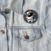 Astronaut Space Cartoon Button (Beispiel)