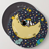 Astronaut Space Cartoon Button (Vorne & Hinten)