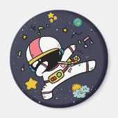 Astronaut Space Cartoon Magnet (Vorne)