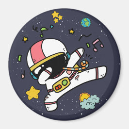 Astronaut Space Cartoon Magnet