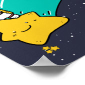 Astronaut Space Cartoon Poster (Ecke)