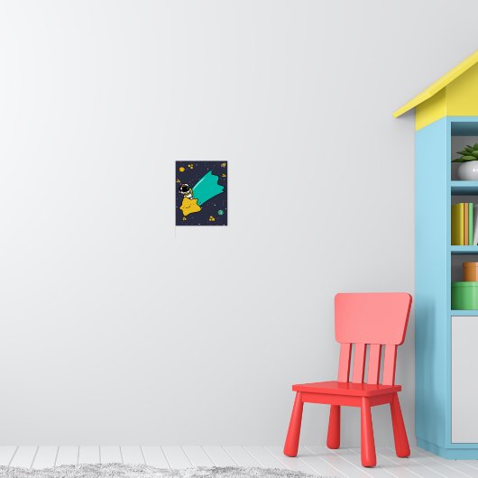 Astronaut Space Cartoon Poster (Kinderzimmer 1)