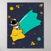 Astronaut Space Cartoon Poster (Vorne)