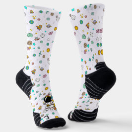 Astronaut Space Cartoon Socken