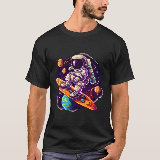 Astronaut Space Dancing Tänzer erforschen Planeten T-Shirt (Vorderseite)