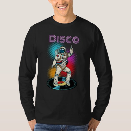 Astronaut Space Disco Dancing Novelty Graphic Cool T-Shirt (Vorderseite)