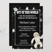 Astronaut Space Einladung zum Geburtstag (Vorne/Hinten)