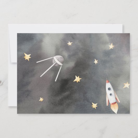 Astronaut Space Einladung zum Geburtstag (Rückseite)