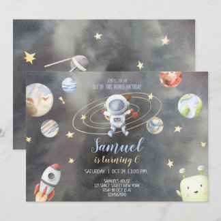 Astronaut Space Einladung zum Geburtstag
