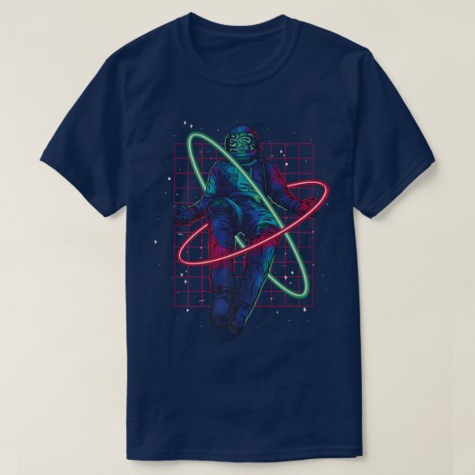 Astronaut Space Floating Moon Mars Planeten T-Shirt (Design vorne)