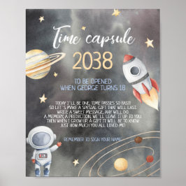 Astronaut Space Galaxy Time Kapselsign Card Poster