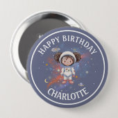 Astronaut Space Geburtstag Button (Vorne & Hinten)