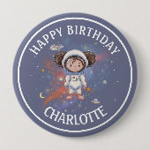 Astronaut Space Geburtstag Button (Vorderseite)