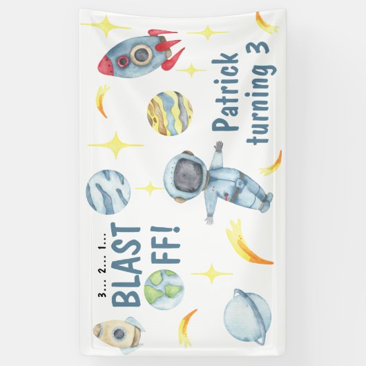 Astronaut Space Geburtstagsparty Banner (Vertikal)