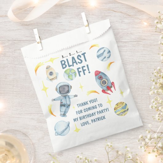 Astronaut Space Geburtstagsparty Danke Geschenktütchen (Ausgeschnitten)