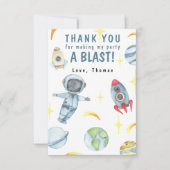 Astronaut Space Geburtstagsparty Dankeskarte (Vorderseite)